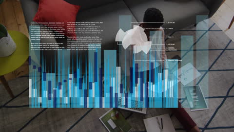 Businesswoman Working with Digital Data Visualization