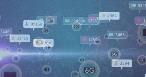 Futuristic 6G Communication Network and Social Media - Download Free Stock Images Pikwizard.com