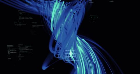 Abstract Blue Digital Wave with Data Algorithms - Download Free Stock Images Pikwizard.com