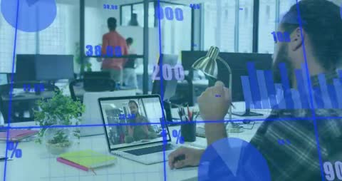 Professional Collaboration with Digital Data Insights in Modern Office