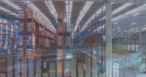 Smart Warehouse with Advanced Data Integration Visualization - Download Free Stock Images Pikwizard.com