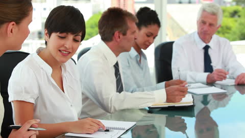Diverse Team Meeting Collaborating in Bright Office