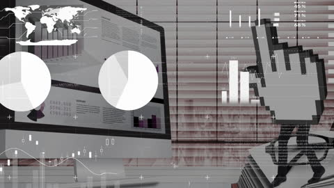 Digital Financial Data Analysis Display in Modern Office Environment
