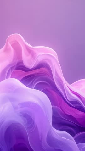 Vertical abstract pink-purple waves rising and undulating in lavender gradient loop