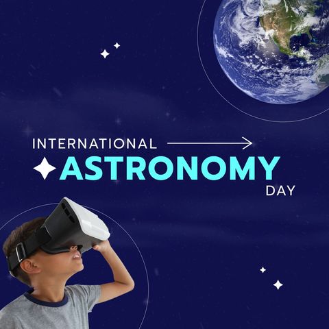 international astronomy day with virtual reality and space exploration - Download Free Stock Templates Pikwizard.com