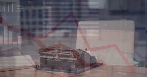 Vintage Typewriter and Digital Data Interface - Download Free Stock Images Pikwizard.com