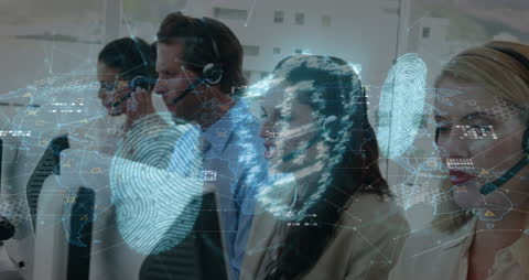 Business Support Team Using Digital Interface Technology