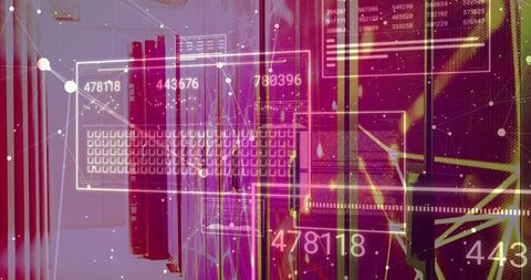 Digital Data Network and Connectivity in Modern Server Room