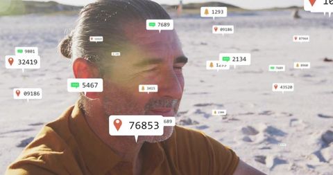 Senior Man Embracing Technology integration Outdoors