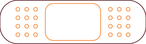 Transparent adhesive bandage illustration with orange outline