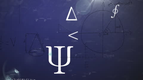 Complex Mathematical Formulas and Equations on Chalkboard