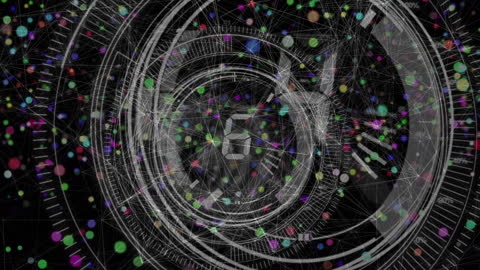 Colorful Abstract Network Data Visualization