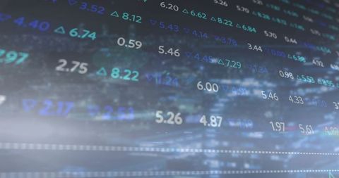 Digital interface with market metrics and numeric visualization