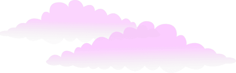 Pink Gradient Clouds Floating on Transparent Background