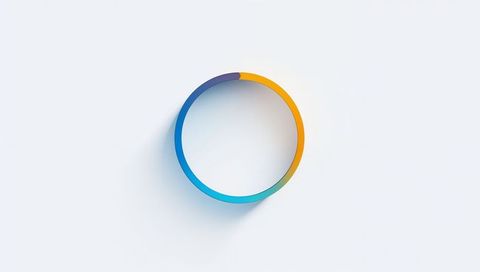 Floating Gradient Ring Casting Soft Shadow Minimal 3D Circle UI Background Element