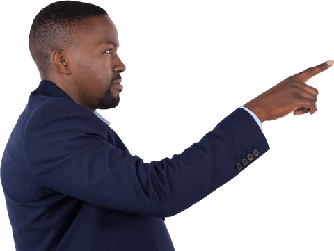 Businessman Pointing at Invisible Virtual Screen on Transparent Background - Download Free Stock Videos Pikwizard.com