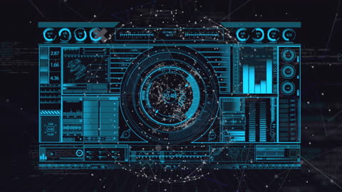 Futuristic Digital Interface Visualizing Data Network