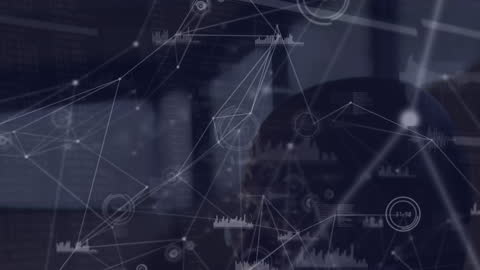 Global Network and Data Processing Animation