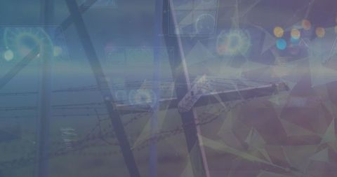 Security Monitoring Camera with Digital Interface Overlay