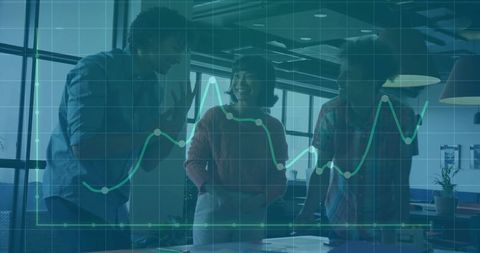 Teamwork in Modern Office Analyzing Business Data Trends