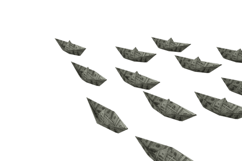 paper boats made of dollar bills on transparent background - Download Free Stock Videos Pikwizard.com