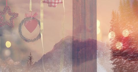 Cozy Winter Scene with Christmas Decorations and Snowy Landscape - Download Free Stock Images Pikwizard.com