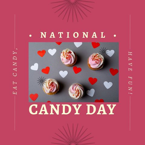 celebrating national candy day with heart and cupcake theme - Download Free Stock Templates Pikwizard.com