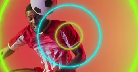 Dynamic Soccer Player Engaged in High-Energy Action