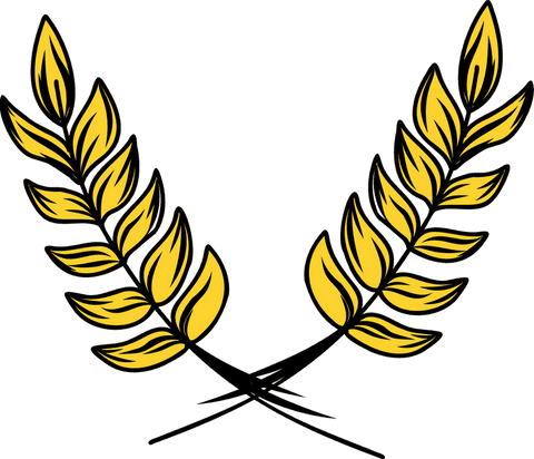 Stylized laurel wreath motif with transparent background