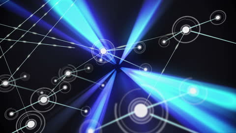 Futuristic Network Connection Concept with Digital Light Trails