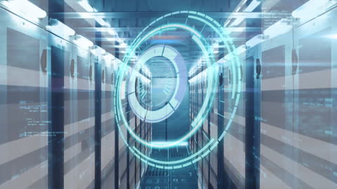 Futuristic Data Center Holographic Interface