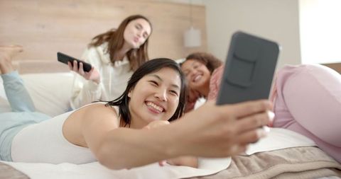 Diverse Female Friends Enjoying Quality Time at Home