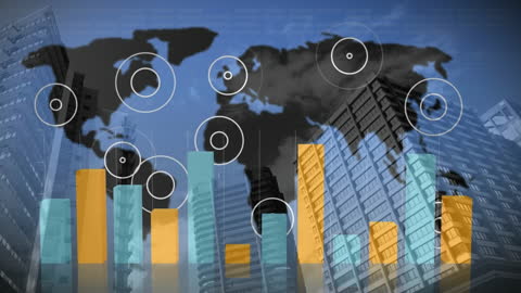 Animated World Map with Financial Data Visualization