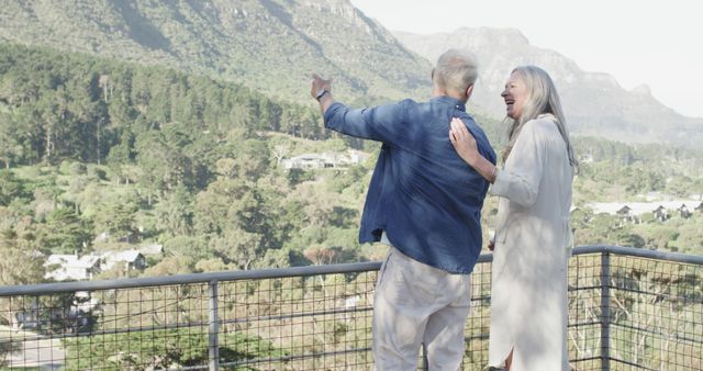 Senior Couple Enjoying Beautiful Mountain View - Download Free Stock Images Pikwizard.com