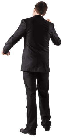 Caucasian Businessman Gesturing on Transparent Background