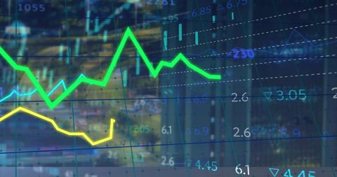 Dynamic Financial Data Analyzing with Graph Overlays - Download Free Stock Images Pikwizard.com