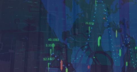 Global Financial Data Overlapping World Map with Analysis - Download Free Stock Images Pikwizard.com
