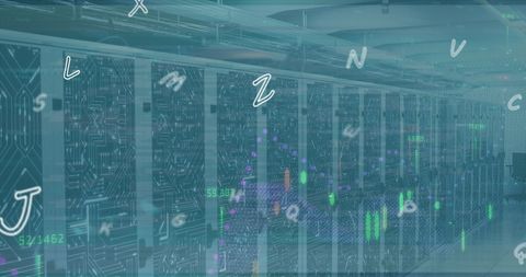 Digital Data Processing in Modern Server Room - Download Free Stock Images Pikwizard.com