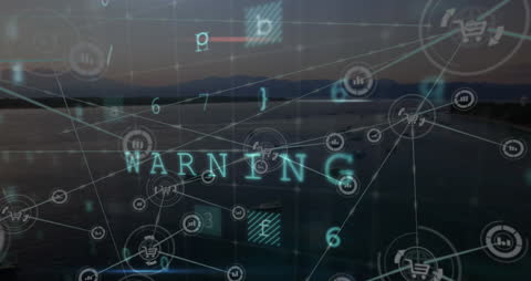 Digital Warning Overlay on Scenic Landscape Concept