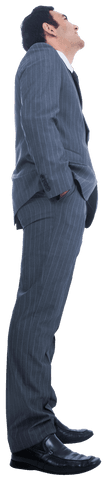 Businessman Standing Viewed from Transparent Background, Ambitious Concept