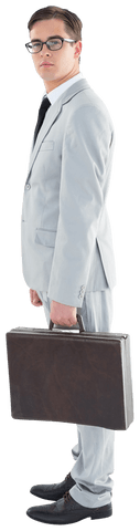 transparent image of geeky businessman with briefcase - Download Free Stock Videos Pikwizard.com