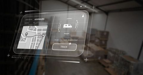Digital delivery dashboard overlay in warehouse