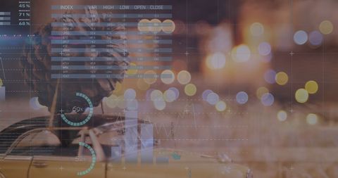 Digital Data Interface with Pine Cone Background