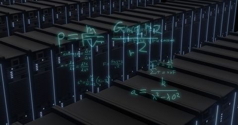 Mathematical Data Processing Over Server Room Concept - Download Free Stock Images Pikwizard.com