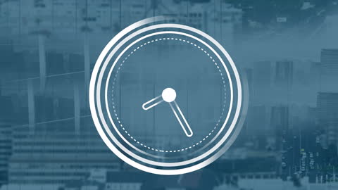 Futuristic Clock with Digital Data Overlay