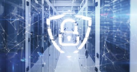 cyber security concept with lock on data center background - Download Free Stock Images Pikwizard.com