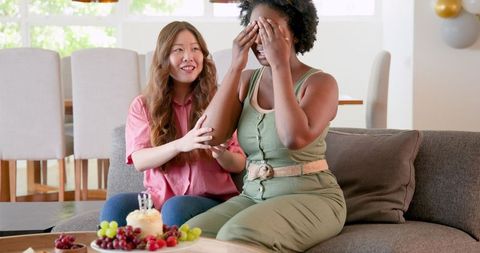 Joyful birthday celebration with a loving surprise