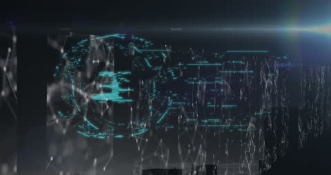 Futuristic Digital Security Concept with Cityscape Background