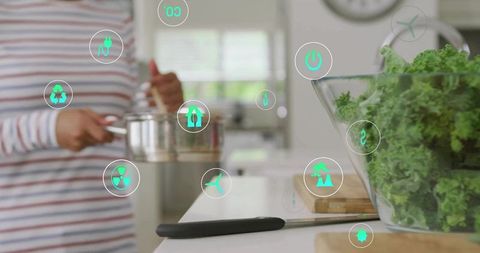 Home Chef Preparing Fresh Ingredients in Minimalistic Kitchen