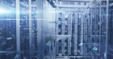 Advanced Data Center With Flashing Digital Streams - Download Free Stock Images Pikwizard.com